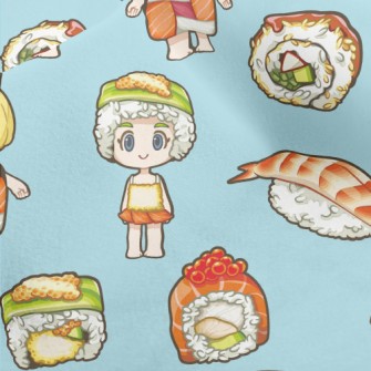 Cute Sushi Girl Micro Fleece