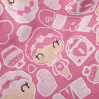 Pink Cake Girl Minky