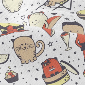 Hand Drawn Cute Monsters Modern Jersey