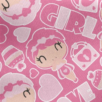 Pink Cake Girl Jersey Backed Fleece