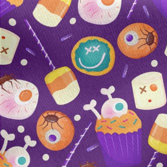 Halloween Themed Snacks Jersey Backed Fleece