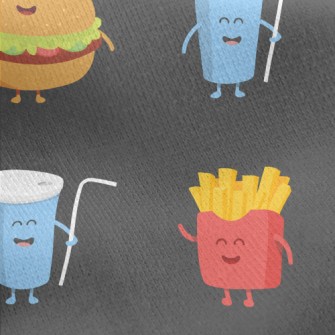 Hamburger French Fries Coke Jersey Backed Fleece