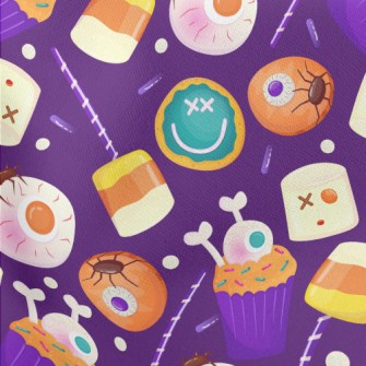 Halloween Themed Snacks Lightweight Cotton Poplin