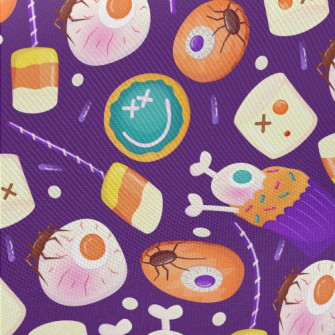 Halloween Themed Snacks Midweight Cotton Poplin