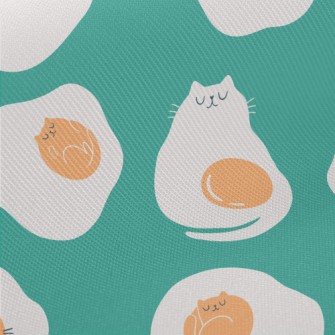 Funny Cat Fried Eggs Midweight Cotton Poplin