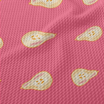 Artistic Hand-painted Pear Birdseye Piqué