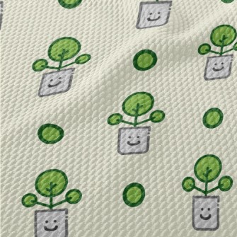 Cartoon Home Potted Plants Birdseye Piqué