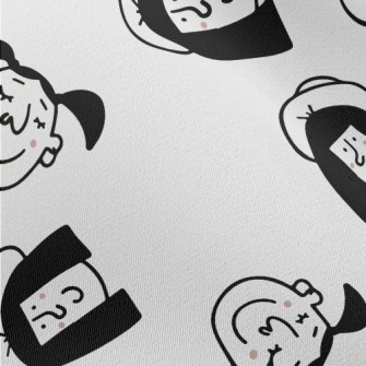Happy Hand Drawn Girl Chiffon