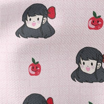 Comic Girl With Apple Waterproof Canvas