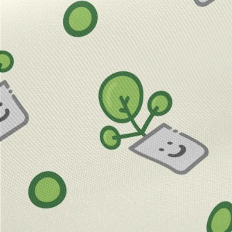 Cartoon Home Potted Plants Twill