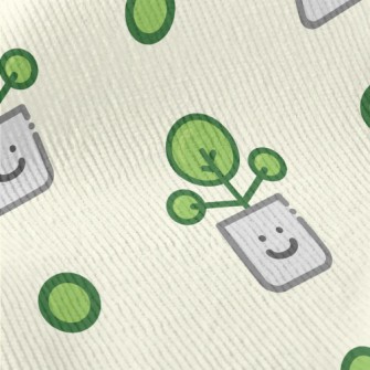 Cartoon Home Potted Plants Standard Corduroy