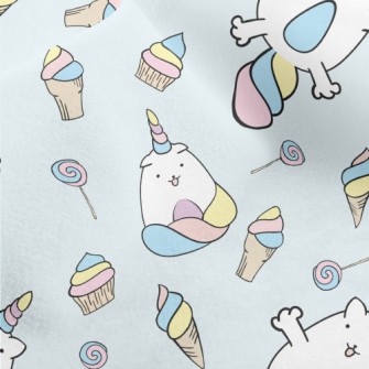 Cartoon Unicorn Cat Micro Fleece