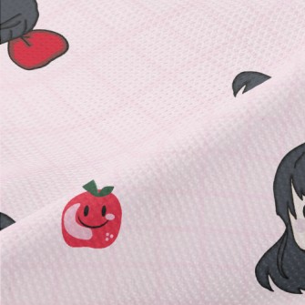 Comic Girl With Apple Piqué