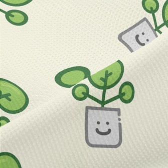 Cartoon Home Potted Plants Piqué