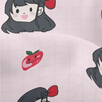Comic Girl With Apple Lightweight Performance Linen