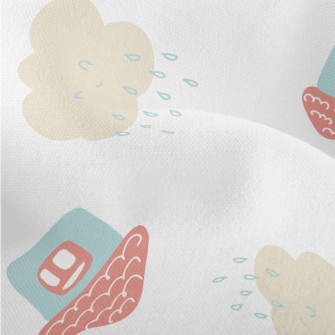 Hand Drawn Summer Afternoon Lightweight Performance Linen