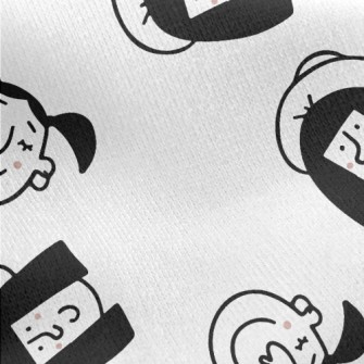 Happy Hand Drawn Girl Jersey Backed Fleece