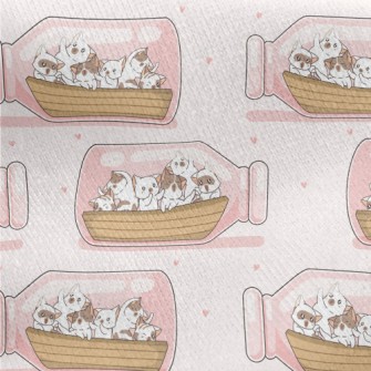 Cat And The Drift Bottle Jersey Backed Fleece