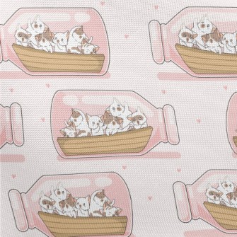 Cat And The Drift Bottle Pongee