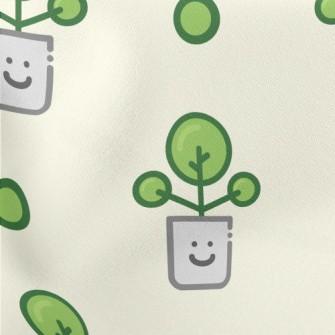 Cartoon Home Potted Plants Lightweight Cotton Poplin