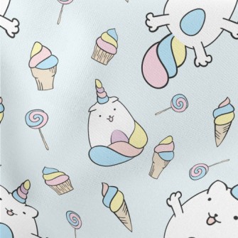 Cartoon Unicorn Cat Lightweight Cotton Poplin