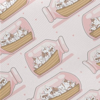 Cat And The Drift Bottle Midweight Cotton Poplin