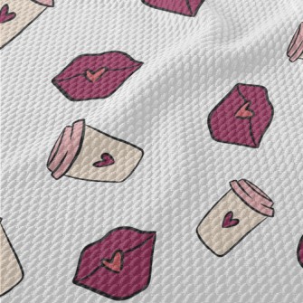 Valentine&#39;s Day Themed Gra Birdseye Piqué