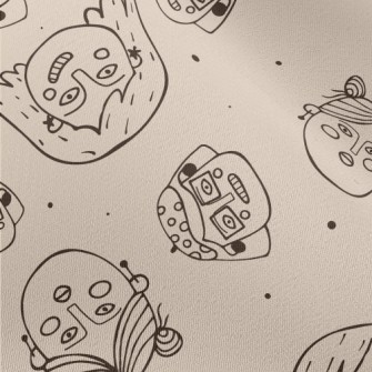 Hand Drawn Funny Woman Face Chiffon