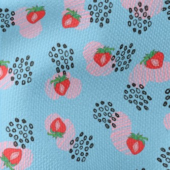 Strawberry Berries And Floral  Waterproof Canvas
