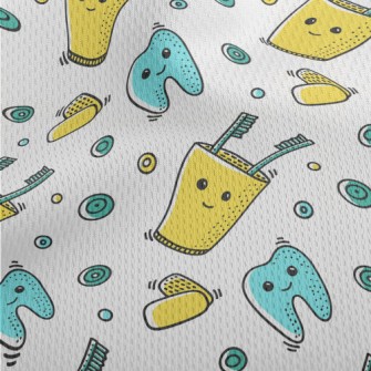 Hand Drawn Dental Care Athletic Mesh Flat Back