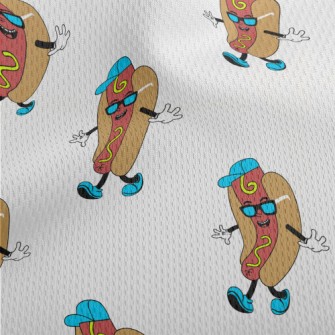 Cartoon Hip Hop Hot Dog Burger Athletic Mesh Flat Back