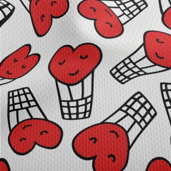 Smiling Love Hot Air Balloon Athletic Mesh Flat Back