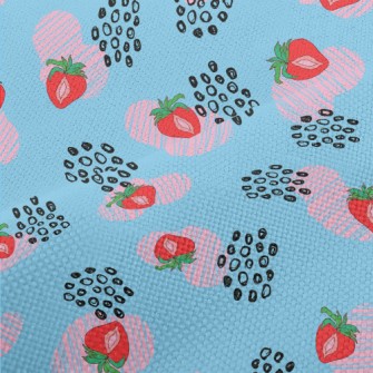 Strawberry Berries And Floral  Performance Linen