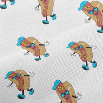 Cartoon Hip Hop Hot Dog Burger Performance Linen