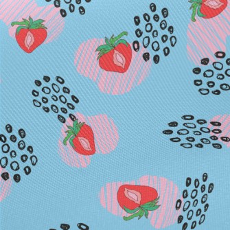 Strawberry Berries And Floral  Twill