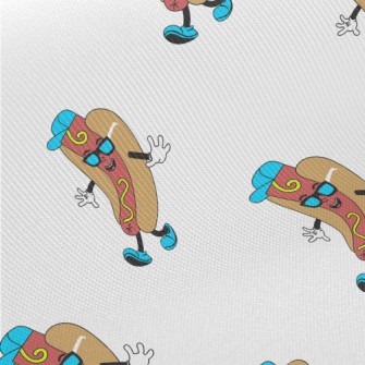 Cartoon Hip Hop Hot Dog Burger Twill