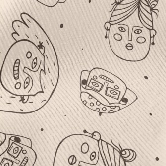 Hand Drawn Funny Woman Face Standard Corduroy