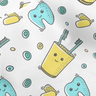 Hand Drawn Dental Care Micro Fleece