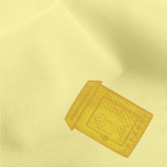 Yellow Hand-painted Mailbox Micro Fleece