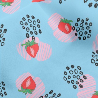 Strawberry Berries And Floral  Micro Fleece