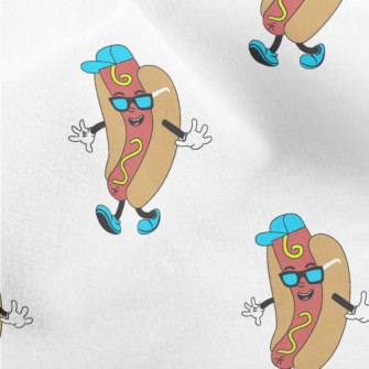 Cartoon Hip Hop Hot Dog Burger Micro Fleece