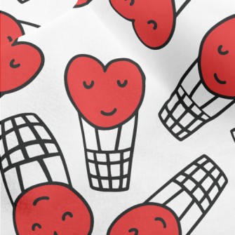 Smiling Love Hot Air Balloon Micro Fleece