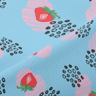 Strawberry Berries And Floral  Piqué
