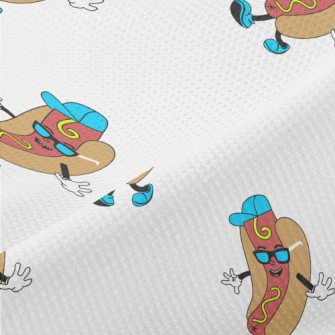 Cartoon Hip Hop Hot Dog Burger Piqué
