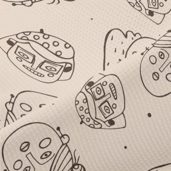 Hand Drawn Funny Woman Face Piqué