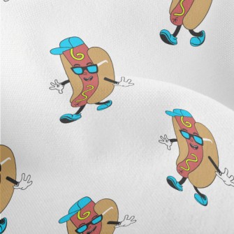 Cartoon Hip Hop Hot Dog Burger Lightweight Performance Linen