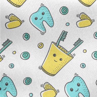 Hand Drawn Dental Care Jersey Backed Fleece