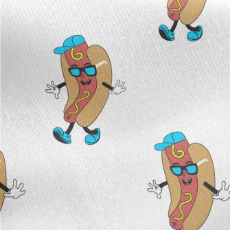 Cartoon Hip Hop Hot Dog Burger Jersey Backed Fleece