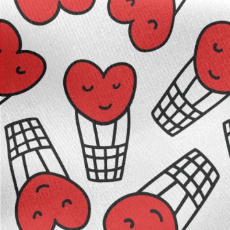 Smiling Love Hot Air Balloon Jersey Backed Fleece