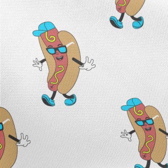 Cartoon Hip Hop Hot Dog Burger Pongee